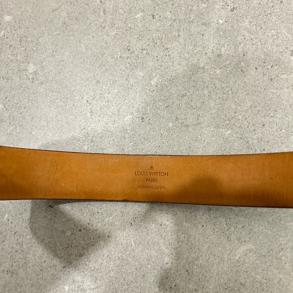 1000% Authentic Vintage Louis Vuitton Brown Checkered Belt with Gold Buckle - Picture 8 of 9
